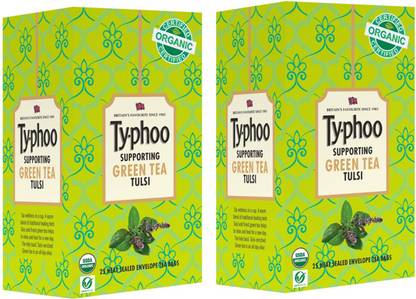 typhoo Tulsi Supporting (Pack of 2) Tulsi Herbal Infusion Tea Bags Box