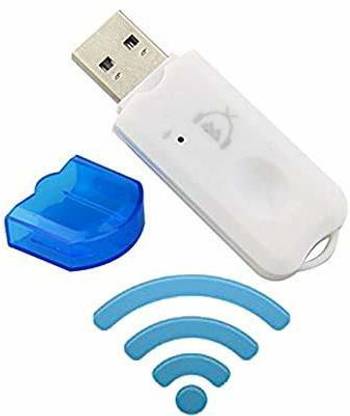 Shopidity USB Wireless Music Audio Bluetooth Receiver,Dongle 4.0 USB Adapter Hands-Free Dongle Kit Compatible with Speaker,Home Theater,Car Music System,PC and All Mobiles etc.- White USB Adapter
