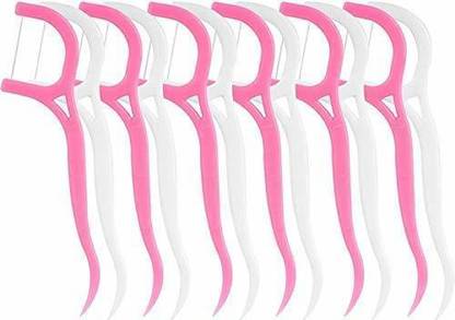 YATRI Tooth Cleaning Dental Floss Toothpicks Plastic Set 20 Piece Set (white & Pink)