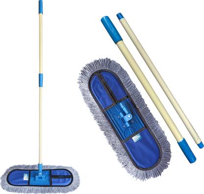Livronic Wet and Dry Cotton Pad Flat floor mop | 24 Inch Mop | 5 feet Long Handle Home Wet & Dry Mop