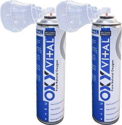 OXY VITAL Natural OXYGEN in Portable Can 250 Sprays - 12 Litre Pack of 2 Portable Oxygen Can