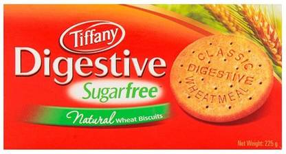 Tiffany Digestive Sugarfree Natural Wheat Biscuits, 225g Digestive Biscuit