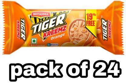 BRITANNIA Tiger orange cream biscuit ( pack of 24) Plain Biscuit