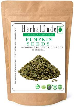 HERBALDUDE 100g organic pumpkin seeds -rich in vitamins , fiber , protein ,antioxidants , weight loss (raw seeds) Pumpkin Seeds
