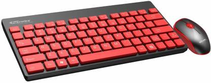 Portronics Key2-A Combo of Multimedia Wireless Keyboard & Mouse, Compact Light-Weight for PCs, Laptops and Smart TV, Black Wireless Laptop-size Multi-device Keyboard Compatible with Desktop, Laptop, Mac