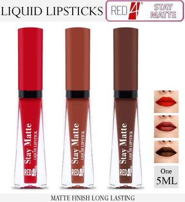RED4 Color Sensational Stay Matte Liquid Lipsticks combo pack set 3