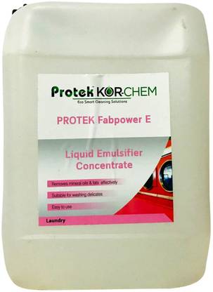 Protek korchem Fabpower E Liquid Emulsifier Concentrate, Liquid Detergent, Laundry Wash Specially Designed For Tough Stain Removal -5L Liquid Detergent