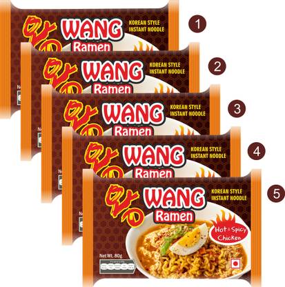 Wang Ramen Korean style hot & spicy chicken Ramen Instant Noodles Non-vegetarian