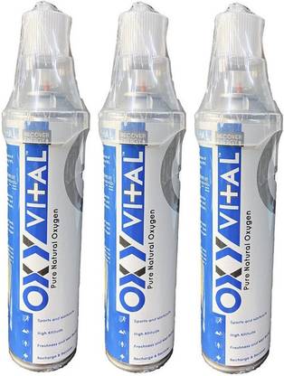 OXY VITAL Natural OXYGEN in Portable Can 250 Sprays - 12 Litre Pack of 3 Portable Oxygen Can