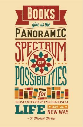 Library Typography Quote Poster Canvas Art