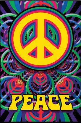 PEACE Psychedelic Art Poster Canvas Art