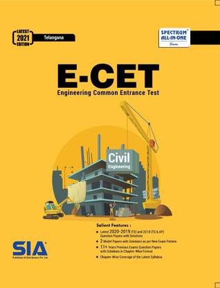 E-CET 2021 (TS) (Civil Engineering (CE)), Latest 2020-2019-2018 QPs With Solutions, 2 Model Papers And 11+ Years Previous QPs With Solutions, Latest 2021 Edition
