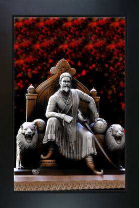 RV SALES The Legendroy King Shivaji Maharaj Painting with photo Frame Religious Frame