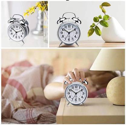 AubeAlba Analog Silver Clock