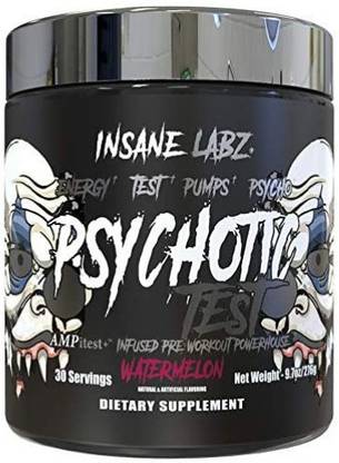 insane labz PSYCHOTIC TEST | HIGH STIM PREWORKOUT & TESTOSTERONE BOOSTER | WATERMELON FLAVOUR