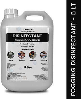 PAVOREAL Disinfectant Fogging Sanitizer Solution Liquid 5 Litre, Disinfectant Liquid for fogging machine, Fumigation Liquid, Hospital, School, Office & Home Sanitizer