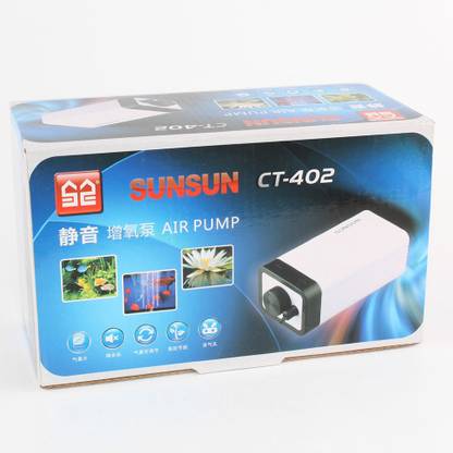 SUNSUN CT-402 Fish Tank Aquarium 2 Way Air Pump Power: 4 Watts OutPut : 2.8 L/H Air Aquarium Pump