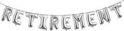 Offer99 Solid "RETIREMENT" Name Letter Silver Foil Balloon for Birthday Party Celebration Letter Balloon