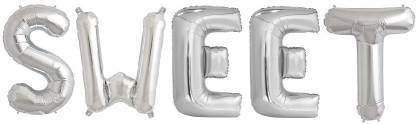 Offer99 Solid "SWEET" Name Letter Silver Foil Balloon for Birthday Party Celebration Letter Balloon