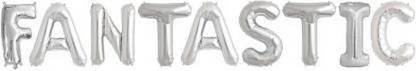 Offer99 Solid "FANTASTIC" Name Letter Silver Foil Balloon for Birthday Party Celebration Letter Balloon