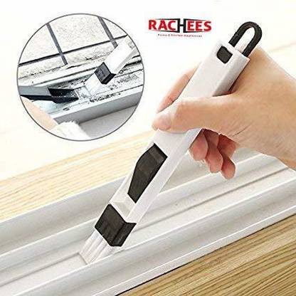 MYPS Cleaning Brush 2 in 1 Multi-Function Window Slot Brush with Dustpan Screen, Keyboard Drawer, Wardrobe, Corner Gap Dust Removal Cleaning Brush (pack of 1) Nylon Dry Brush Plastic Wet and Dry Brush