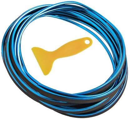 Miwings Blue Chrome Car Beading Roll For Grill and Garnish Cover, Door, Bumper, Window Sill (5 m) Car Beading Roll For Window, Grill and Garnish Cover