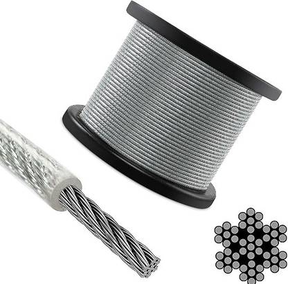 Artic Height GYM MACHINE WIRE-6mm 20 METER Transparent White