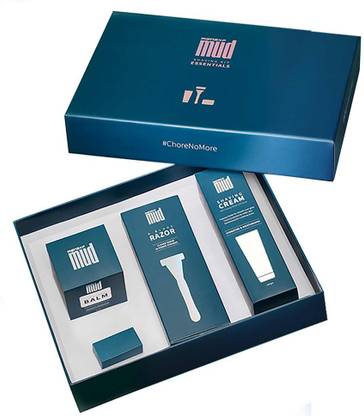 MensXP Mud Shaving Kit Essentials (With Razor, Shaving Cream, After Shave Balm & Blade Refill)
