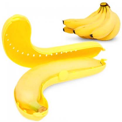 डेली फेस्ट Banana Keeper - Banana Protector - Fruit Saver - Banana Saver - Banana Case - Set of 1 Yellow Banana Savers 1 कंटेनर लंच बॉक्स