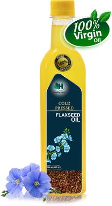 Healthy Roots Cold Pressed Flaxseed / alsi Oil (Kacchi Ghani/ Extra Virgin/ Wood Pressed) 500 ML Flaxseed Oil PET Bottle