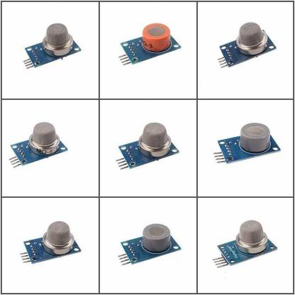TRUSTECH 9PCS/Lot Gas Detection Sensor Module MQ-2 MQ-3 MQ-4 MQ-5 MQ-6 MQ-7 MQ-8 MQ-9 MQ-135 Sensor Module Gas Sensor Starter Kit Electronic Components Electronic Hobby Kit