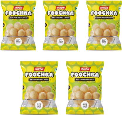 Shareat Pani Puri In Packet Pani Puri Kit Ready To Fry Hygienically Made Pani Puri/Golgappa 1kg Puri/420 Puri In Packet And 5 Litre Phudina Pani Maker Foochka Fryums (Pack of 5)
