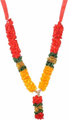 Just Devotional Garland for Photo frame| Photo Frames Mala 12 inch (Pack of 2) Synthetic Ribbon Garland