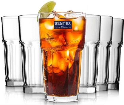 Bentex (Pack of 6) Water Glass Tumbler, Stackable Drinking Glass Glass Set Water/Juice Glass