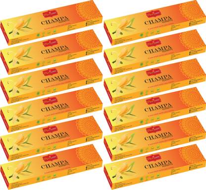 Prapti Agarbathies Champa Agarbatti Incense Sticks - Pack of 12 Champa