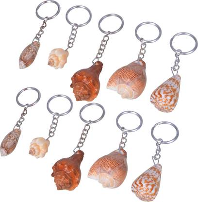 JMALL 10 Pieces Handcrafted Seashell Keychain Key Ring Chain - 24 A Key Chain