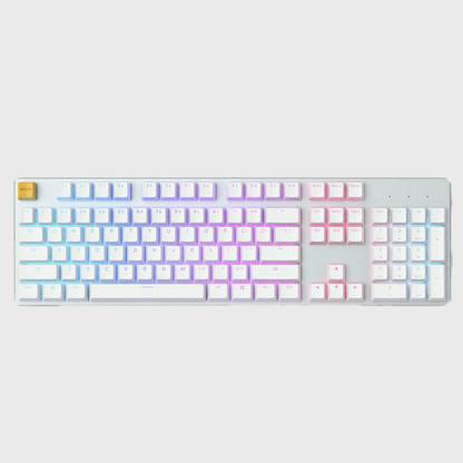 Glorious PC Gaming Race GMMK - Full Size (Pre-Built) - White Wired USB Standard Gaming Keyboard Compatible with Desktop, Laptop, Mac