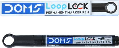 DOMS Refilo Non Toxic Hi-Tech Refillable Loop Lock Permamnet Marker