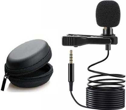 Zeom ®3.5mm Clip Microphone Collar Mic For YouTube & Recording Mike For Voice Recording, Lapel Mic Mobile, Android Smartphones, Camera, iPhone For Online Classes With Hard Carrying Case(CM05,Black)#Quality Assurance Microphone