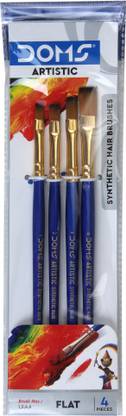DOMS Synthetic Hair Paint Flat Brush Set