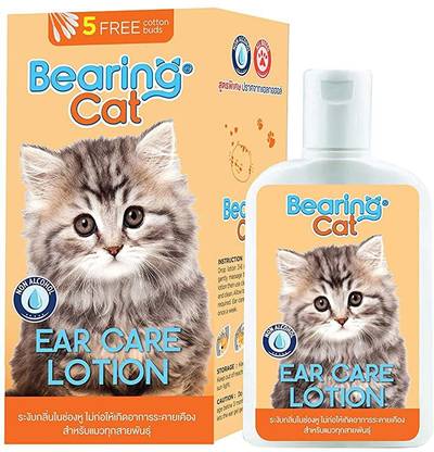 Bearing Bearing Cat Ear Care Lotion Cleaner Non-Alcohol Formula for Cats 3.4 fl oz. (100 ml.) Anti-itching Clean Cat Shampoo