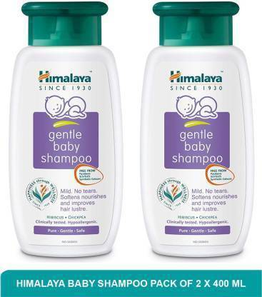 HIMALAYA Baby Shampoo (400 ml) and Gentle Bath (400ml) Combo Pack of 2