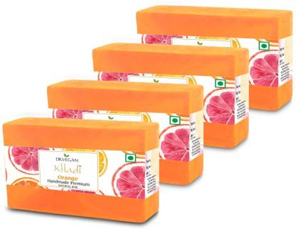 Dr Vegan Khadi Handmade Orange Soap ( Pack of 4)