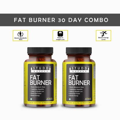 Studd Muffyn Fat Burner 30 day combo for Men and Women -60 Capsules Each