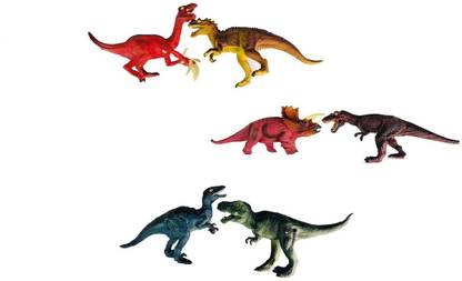 Little Joy Set of 6 Realistic Look Dinosaur World Animal figures Play Set Toy for Kids