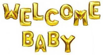 Offer99 Solid "WELCOME BABY" Name Letter Foil Balloon for Birthday Party Celebration Letter Balloon