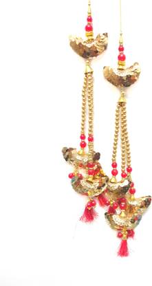 Radhika BOUTIQUE 1 pair 14'' LONG RED latkan for LEHENGA Brooch