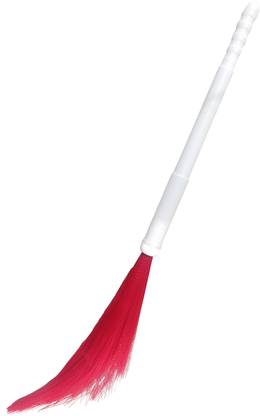 BARBYAM Adjustable Plastic Colored Broom, Plastic Phool jhadu with long handle Plastic Plastic Wet and Dry Broom