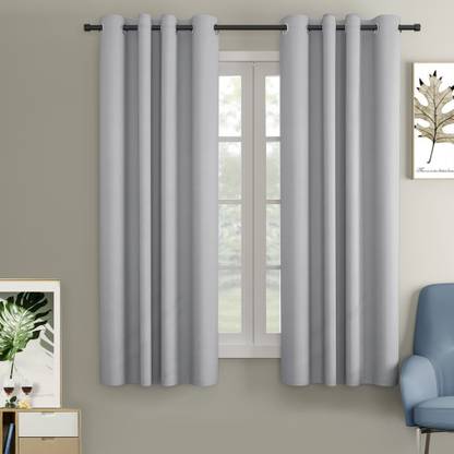 Weave & Decor 152.4 cm (5 ft) Polyester Blackout Window Curtain (Pack Of 2)