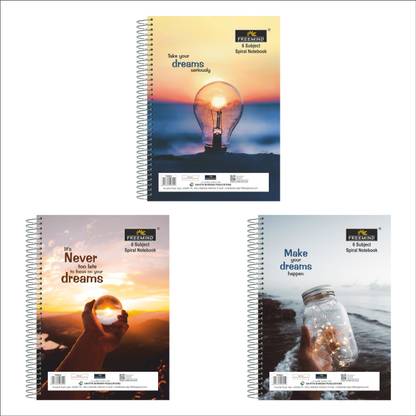 FREEMIND Spiral A4 Notebook Single Line (6 Subject) 400 Pages